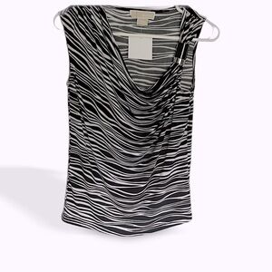 Michael Kors clasp black and white zebra pattern tank